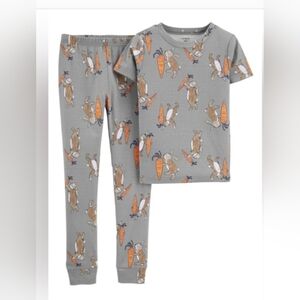 Carter's Pajamas - Carter's Gray Easter Bunny Pajamas 2 Piece Set Boys Size 8